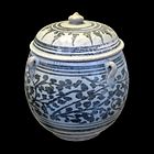 帶釉下裝飾的帶蓋懸掛罐，泰國，公元 14 至 16 世紀