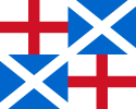 英格蘭共和國上： 國旗 (1651−1653) 下：國旗 (1659−1660)