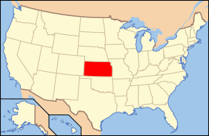 地圖中高亮部分為堪薩斯州