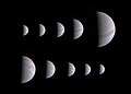 JunoCam顯示木星在飛船最接近的方式（2016年8月27日）之前和之後的表觀尺寸增長和縮小。