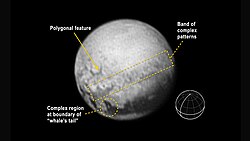 冥王星表面特徵的第一瞥 （註：2015年7月10日）