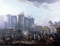 Jean-Baptiste Lallemand的油画，描绘巴士底狱陷落后洛奈被抓的情景。