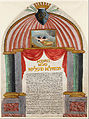 Possible angel with butterfly wings on a Ketubah from 1836.