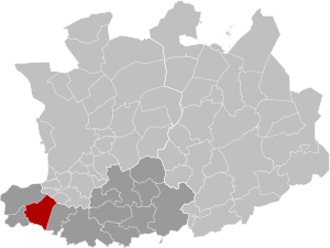 1977-2018年的皮尔斯市镇在安特卫普省的位置