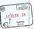 阿拉德縣Turnu（近匈牙利邊界）公路旅行出境印章。