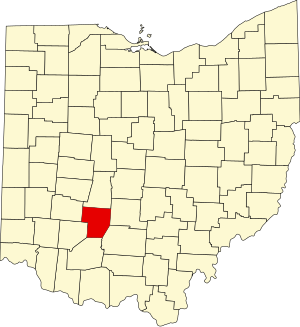 Map of Ohio highlighting Fayette County