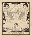 Early 20th century art from Ephraim Moses Lilien of God being attended by angels.