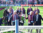 82 winning squad at Villa part during the 25 year celebrations