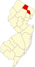紐澤西州巴賽克縣地圖