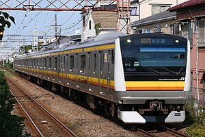 南武線で使用されるE233系8000番台 （2020年11月1日 鹿島田駅）