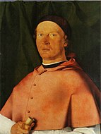 羅倫佐·洛托（英语：Lorenzo Lotto）的《貝爾納爾多·德·羅西主教肖像畫（英语：Portrait of Bishop Bernardo de' Rossi）》，55 × 43.5cm，約作於1505年，來自法爾內塞家族的藏品[34]