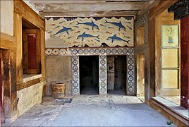 Le gynécée royal de Cnossos ; un exemple d'une architecture minoenne raffinée.