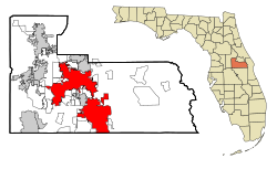 奥兰多在橘郡和佛羅里達州的位置