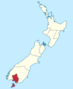 Southland Province within New Zealand