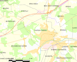 蒂耶里堡市镇地图