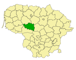 拉塞尼艾区在立陶宛的位置
