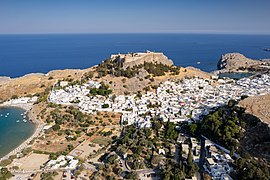 Aerial view of Lindos