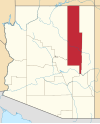 標示出纳瓦霍县位置的地圖