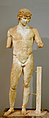 Statue d'Antinoos héroïsé, IIe siècle de notre ère. Marbre. H. 1,80 m. Musée archéologique de Delphes