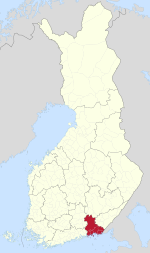 Kymenlaakso on a map of Finland