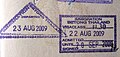馬來西亞-泰國邊界上的勿洞（英语：Betong, Thailand）關口入、出境印章