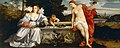 提香《神聖的愛與世俗（褻瀆）的愛》，1514年，現藏於博爾蓋塞美術館