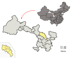 白银市在甘肃省的地理位置