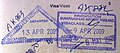 蘇凡納布國際機場入、出境印章
