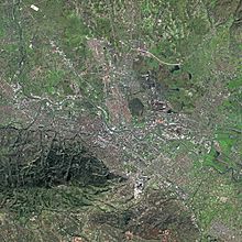Photographie de Skopje depuis le satellite Spot