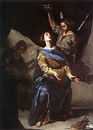 貝爾納多·卡瓦利諾（英语：Bernardo Cavallino）的《聖切奇莉亞的狂喜》（Santa Cecilia in estasi (bozzetto)），183 × 129cm，約作於1645年[60]