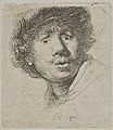 Rembrandt Autoportrait aux yeux hagards 1630