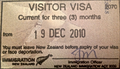 旅客簽證入境章（適用於所有非紐西蘭/澳大利亞護照持有人，且不在當中任何一個國家居住）