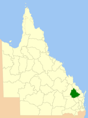 北貝納區於昆士蘭州轄境圖