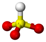 亞硫酸氢根离子球棒模型。