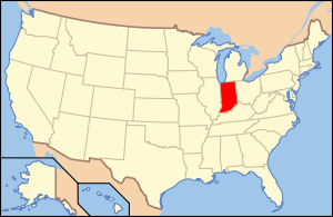 地图中高亮部分为印第安纳州