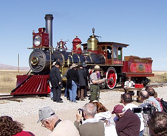 Recreations of the Golden Spike ceremony are performed on a seasonal schedule; this one was in May 2012.