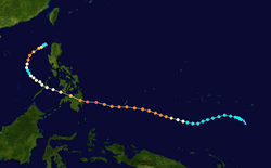 颱風寶發的路徑圖