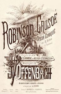 Vocal score cover of Robinson Crusoé, by A. Jannin (restored by Adam Cuerden)