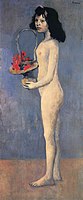 Pablo Picasso, 1905, Young Girl with a Flower Basket, oil on canvas, 154.8 x 66.1 cm, private collection
