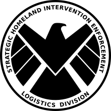Logo du SHIELD tel qu'il apparaît dans l'univers cinématographique Marvel.
