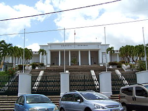 Le palais du conseil général de Guadeloupe, classé monument historique.